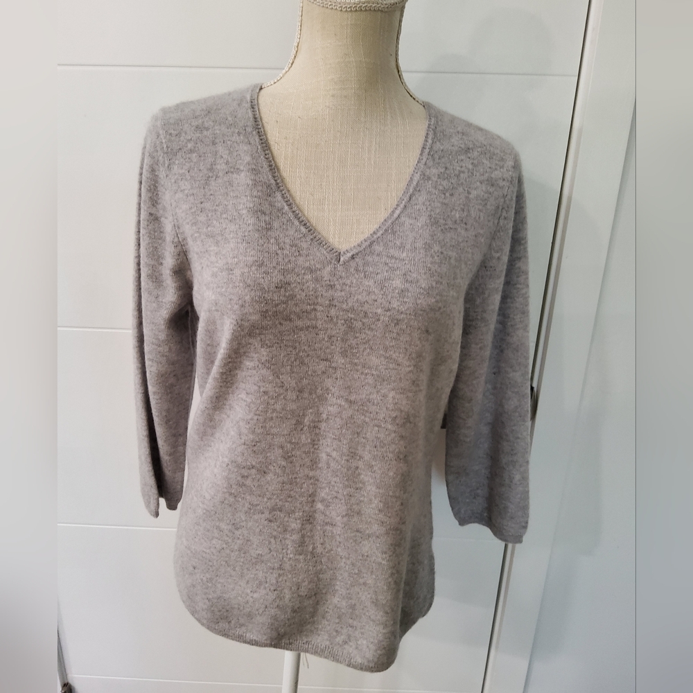 In Cashmere V-neck Cashmere Knit Sweater Size L